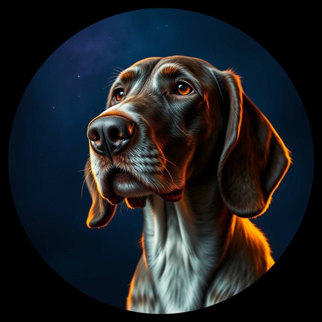 Cosmic medallion portrait of ESET_ESt_0GT168, a English Setter