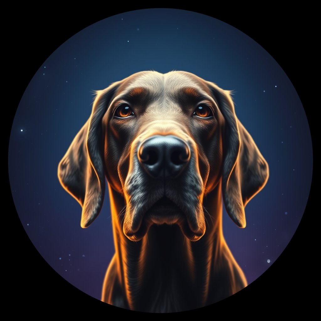 Cosmic medallion portrait of ESET_ESt_0GT169, a English Setter