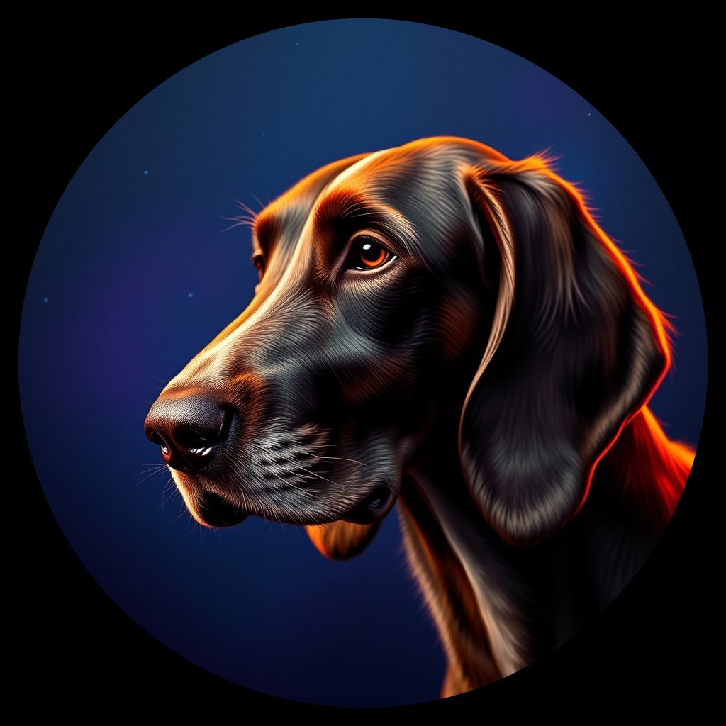 Cosmic medallion portrait of ESET_ESt_0GT170, a English Setter