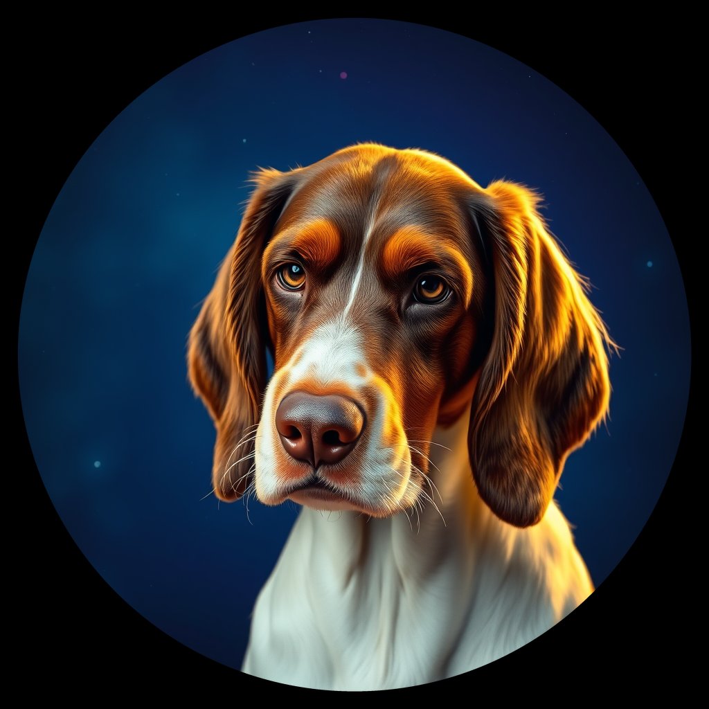 Cosmic medallion portrait of ESSP_ESSP_04232, a English Springer Spaniel