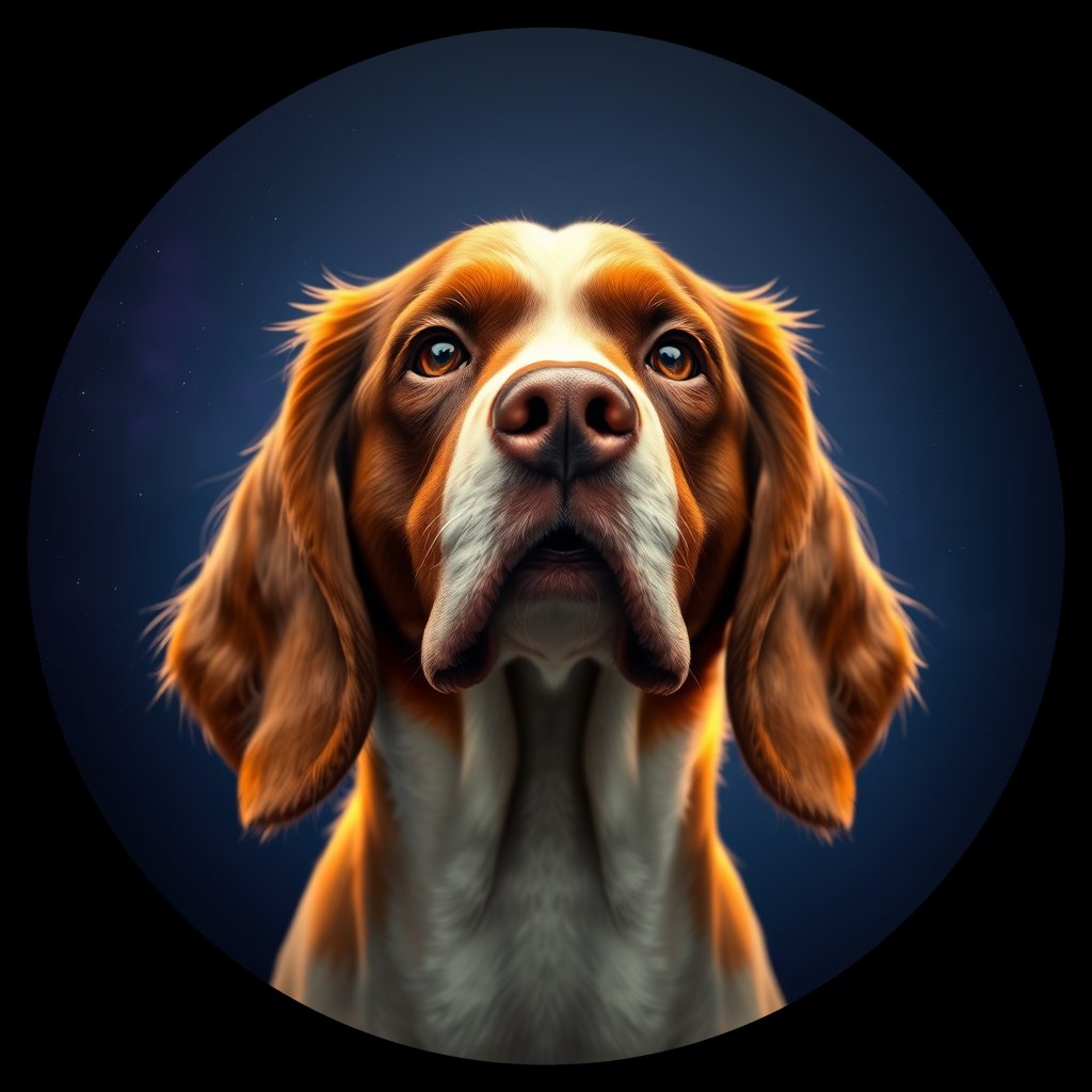Cosmic medallion portrait of ESSP_ESSP_04237, a English Springer Spaniel
