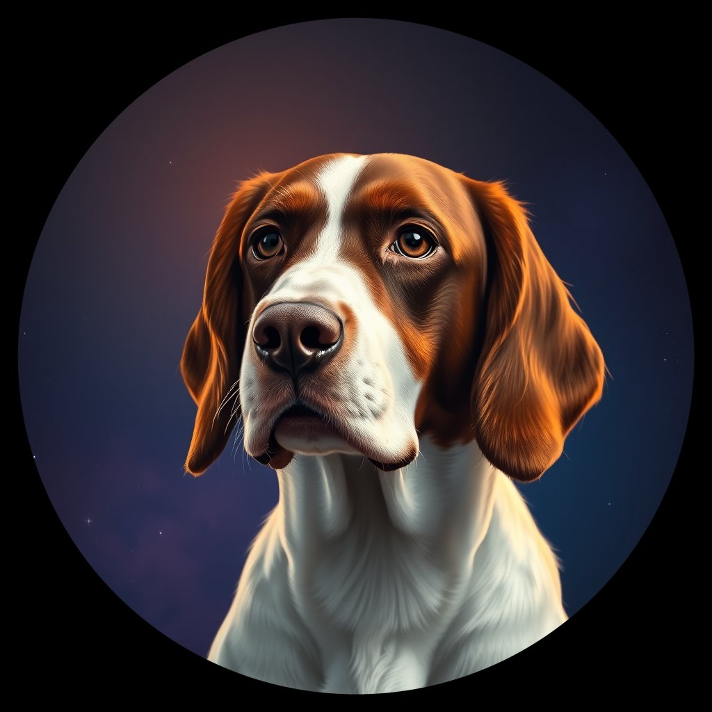 Cosmic medallion portrait of ESSP_ESSP_04238, a English Springer Spaniel