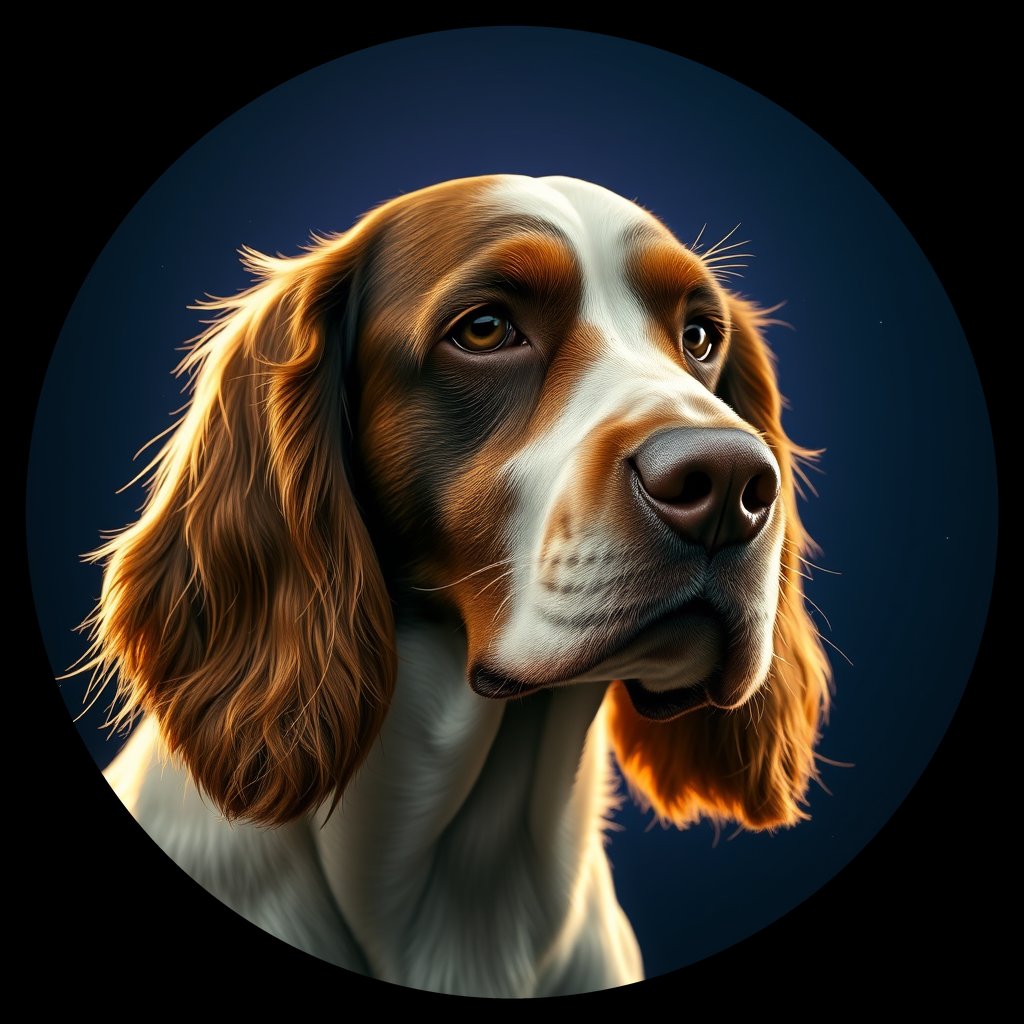 Cosmic medallion portrait of ESSP_ESSP_04239, a English Springer Spaniel