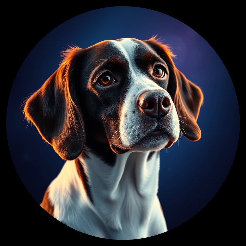 Cosmic medallion portrait of ESS_27402_ESS_27402, a English Springer Spaniel