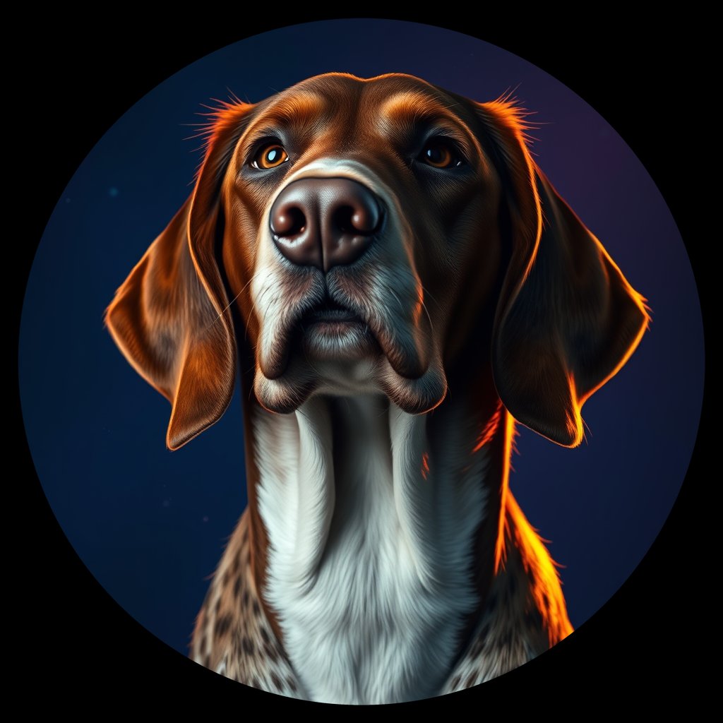 Cosmic medallion portrait of ES_32888_ES_32888, a English Setter