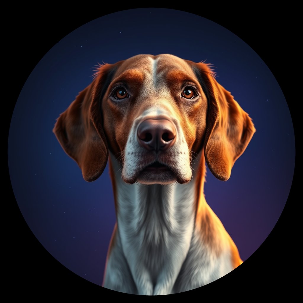 Cosmic medallion portrait of ESt_GT162_ESt_GT162, a English Setter