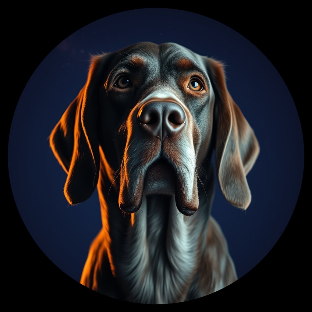 Cosmic medallion portrait of ESt_GT164_ESt_GT164, a English Setter
