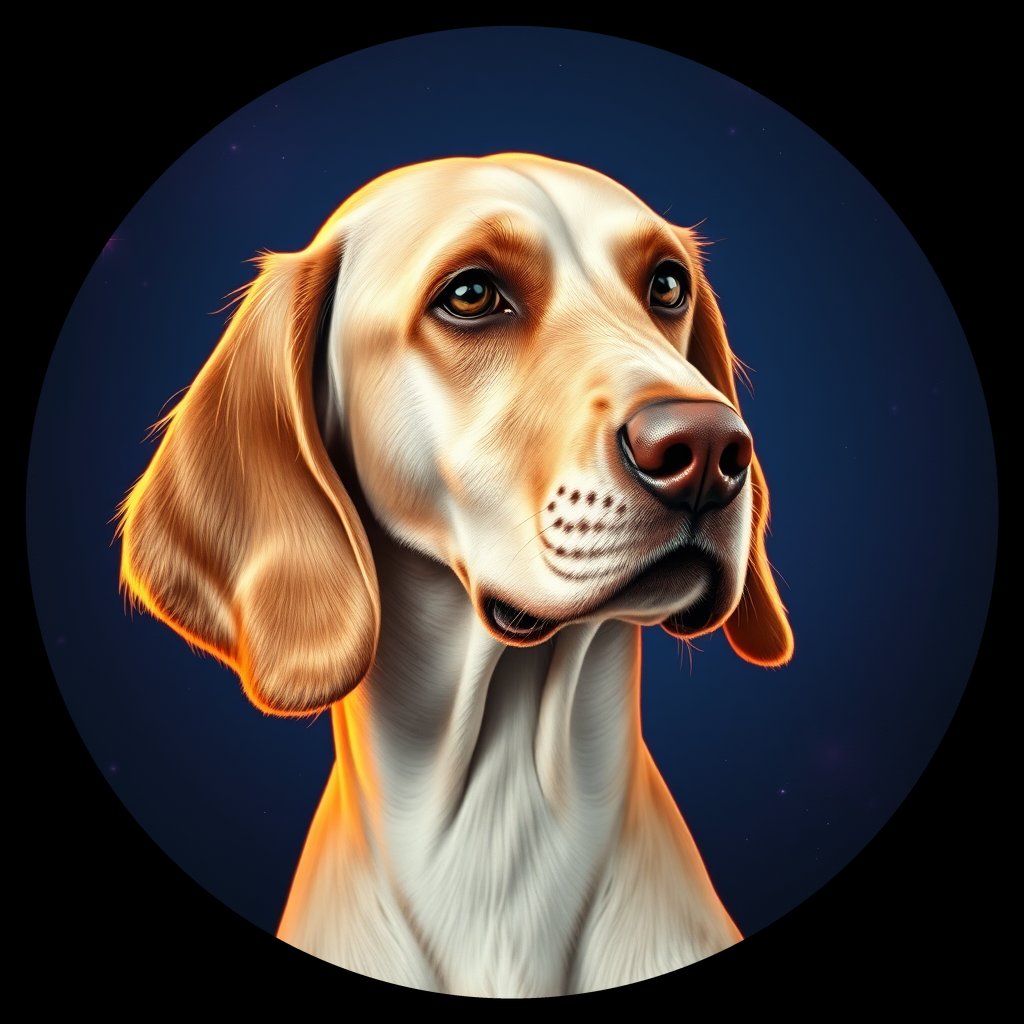 Cosmic medallion portrait of ESt_GT165_ESt_GT165, a English Setter