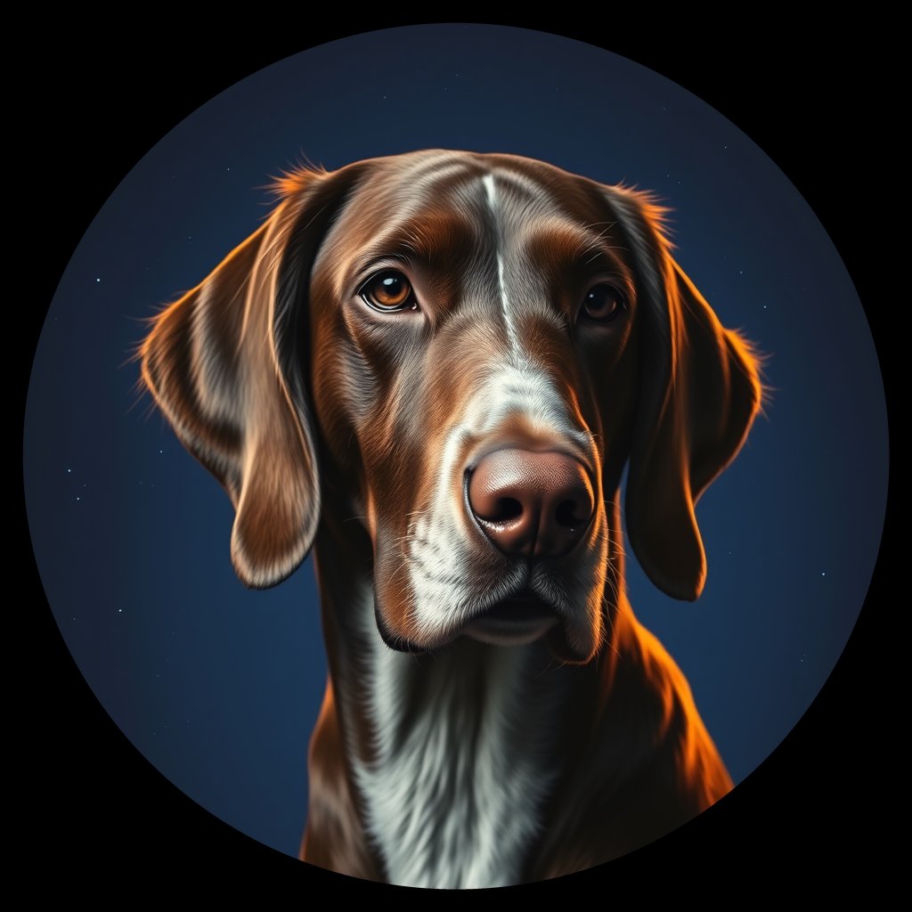Cosmic medallion portrait of ESt_GT168_ESt_GT168, a English Setter