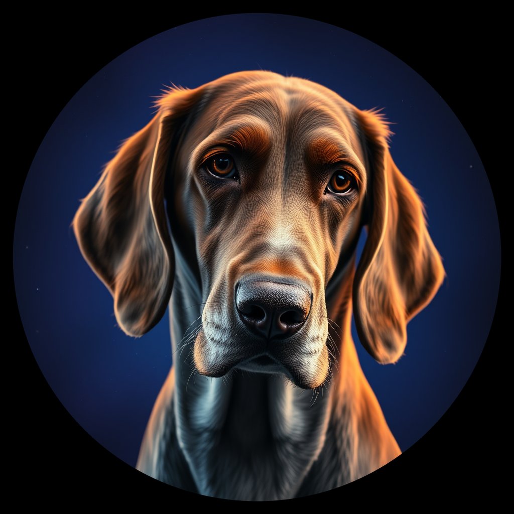 Cosmic medallion portrait of ESt_GT170_ESt_GT170, a English Setter