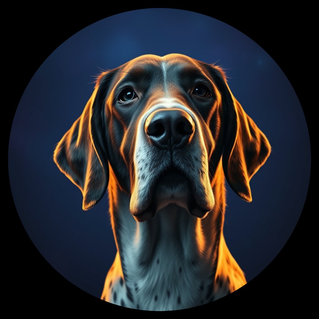 Cosmic medallion portrait of ESt_GT171_ESt_GT171, a English Setter