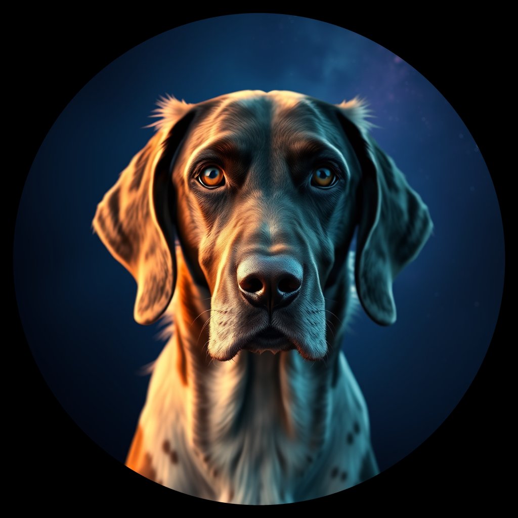 Cosmic medallion portrait of ESt_GT172_ESt_GT172, a English Setter