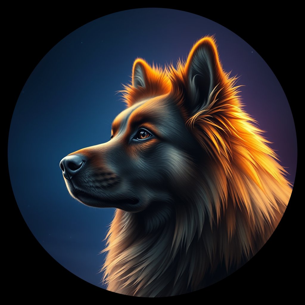Cosmic medallion portrait of EURA_Eur_0GT173, a Eurasier