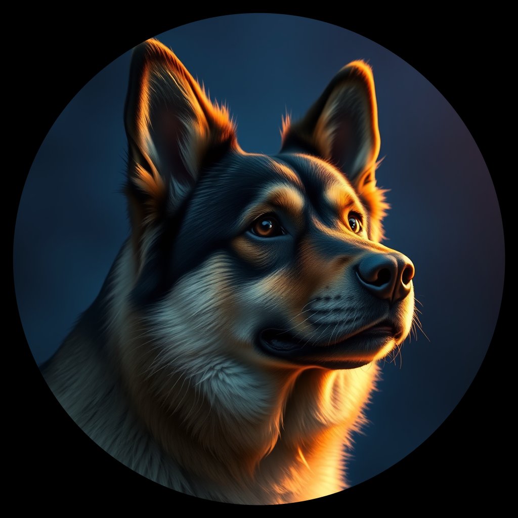 Cosmic medallion portrait of EURA_Eur_0GT174, a Eurasier