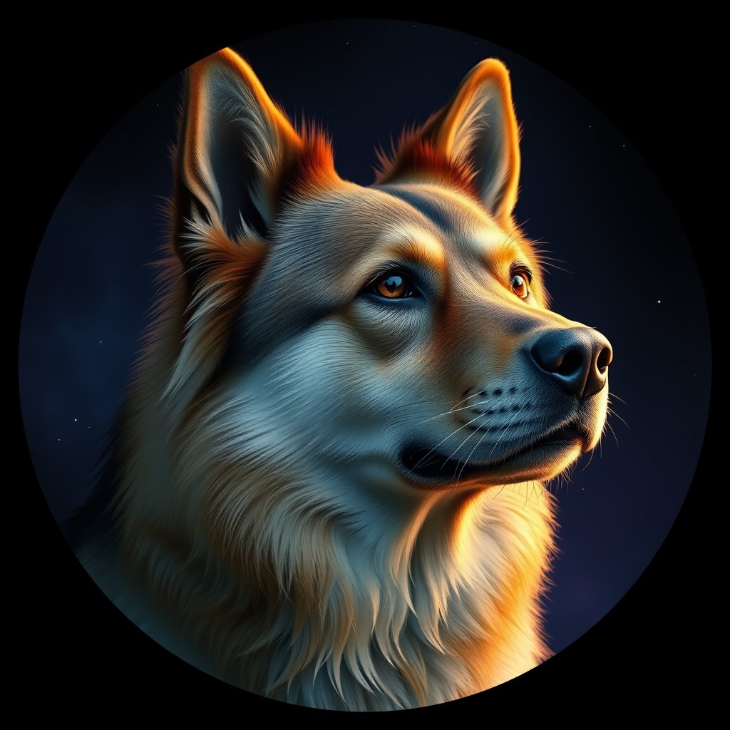 Cosmic medallion portrait of EURA_Eur_0GT175, a Eurasier