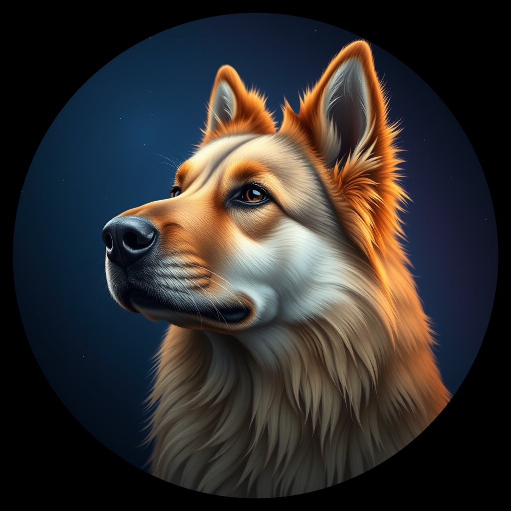 Cosmic medallion portrait of EURA_Eur_0GT176, a Eurasier