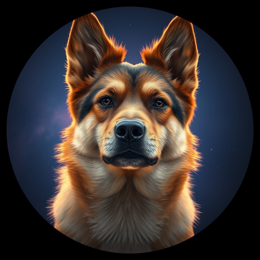 Cosmic medallion portrait of EURA_Eur_0GT177, a Eurasier