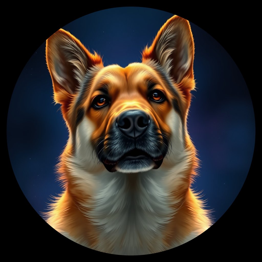 Cosmic medallion portrait of EURA_Eur_0GT178, a Eurasier