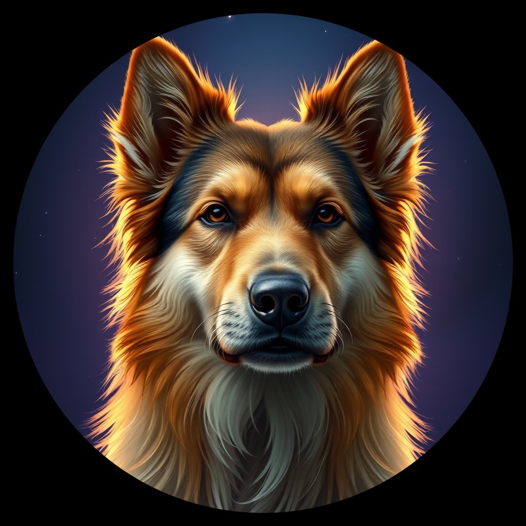 Cosmic medallion portrait of EURA_Eur_0GT179, a Eurasier