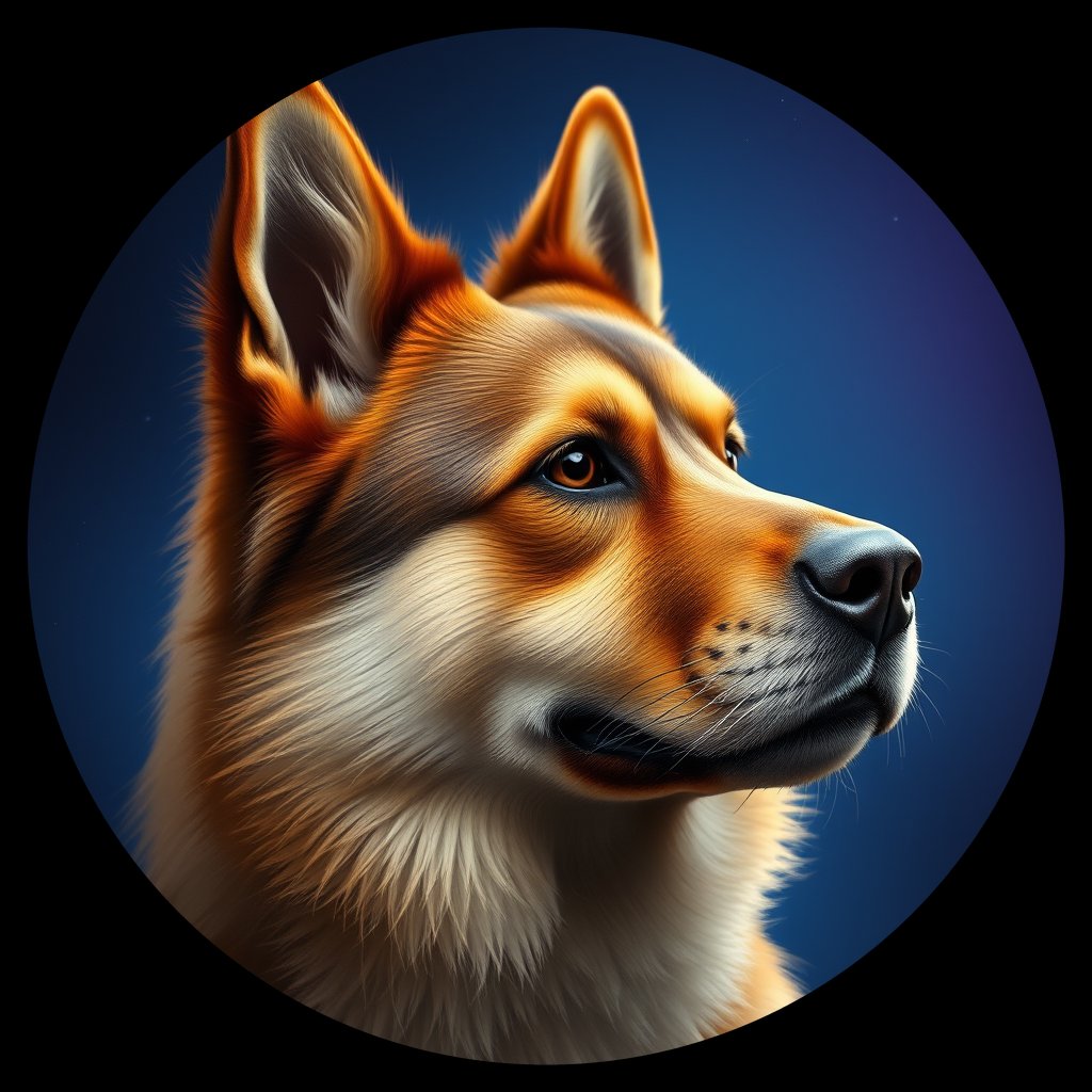 Cosmic medallion portrait of EURA_Eur_0GT180, a Eurasier