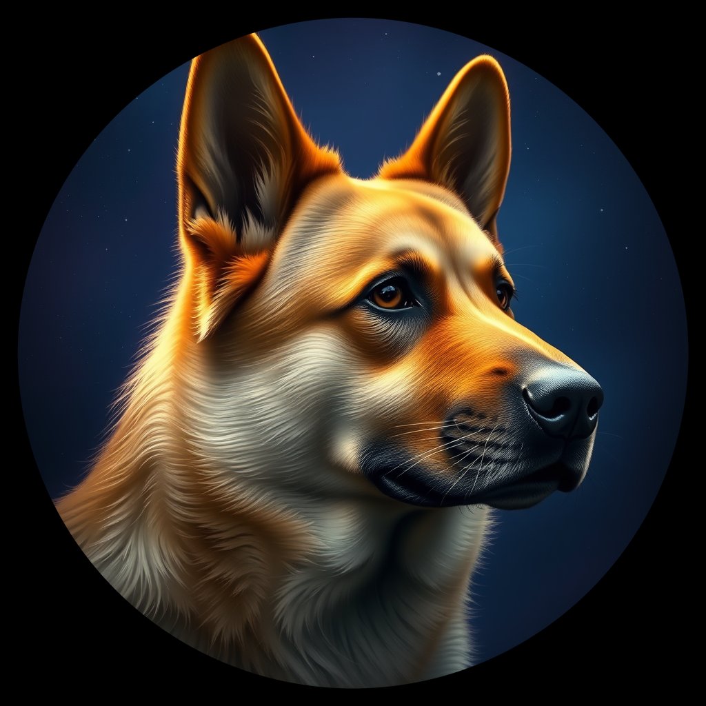Cosmic medallion portrait of EURA_Eur_0GT181, a Eurasier