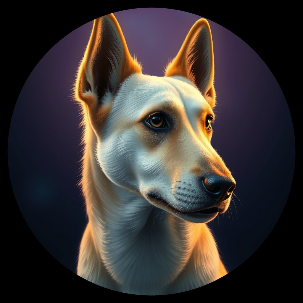 Cosmic medallion portrait of Elk_GT134_Elk_GT134, a Elkhound