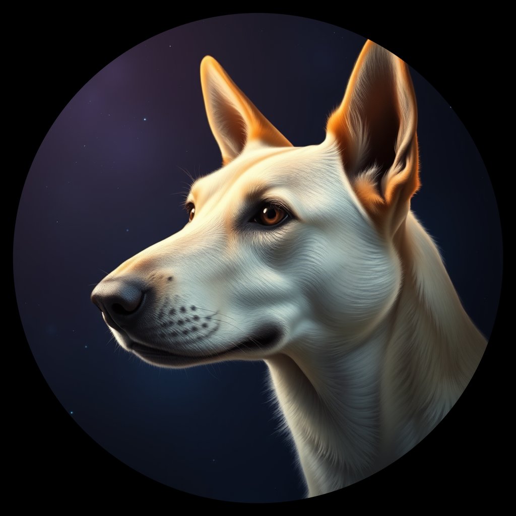 Cosmic medallion portrait of Elk_GT139_Elk_GT139, a Elkhound