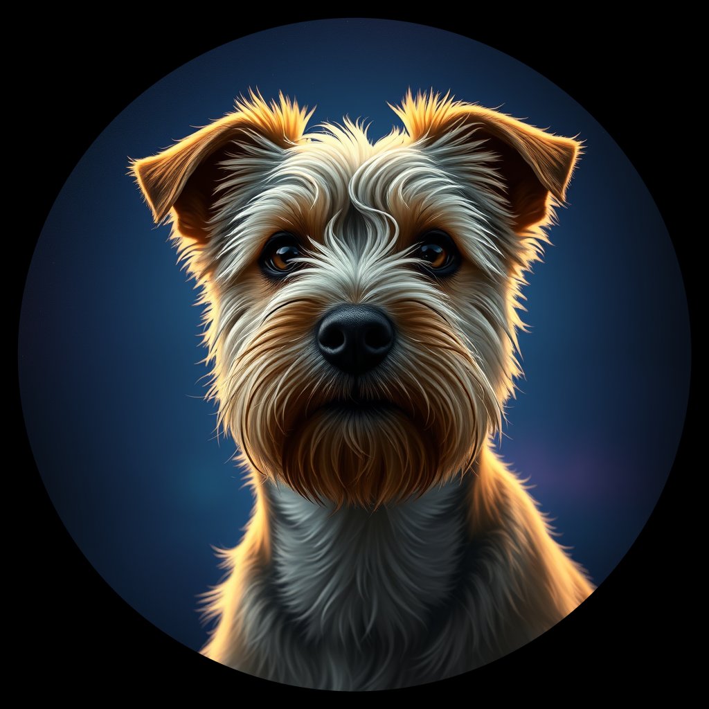 Cosmic medallion portrait of Elle-Marcum-CT_Elle-Marcum-CT, a Cairn Terrier