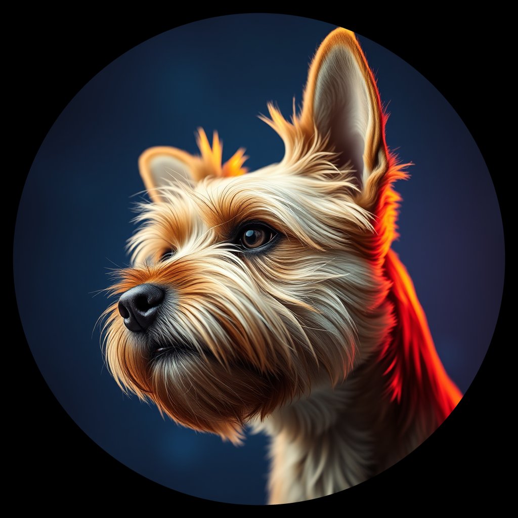 Cosmic medallion portrait of Emmete-Madison-CT_Emmete-Madison-CT, a Cairn Terrier