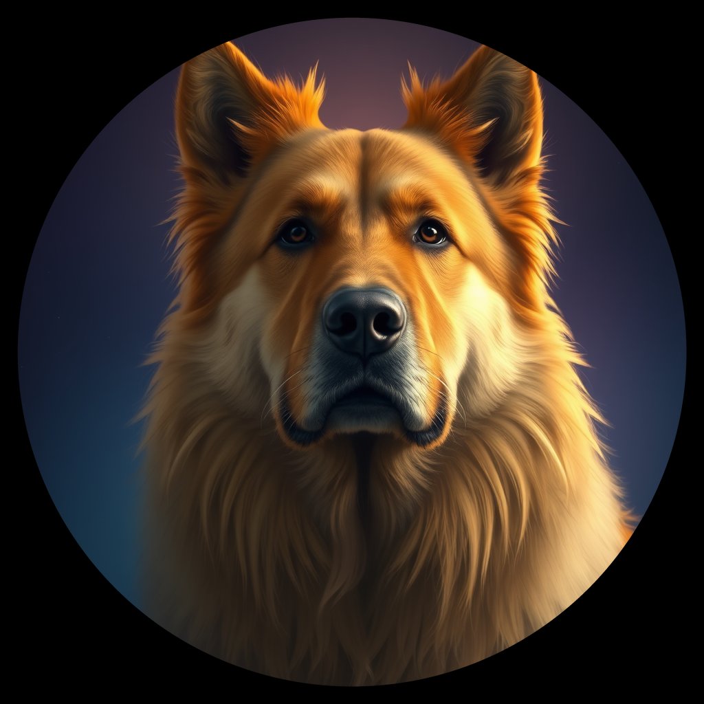 Cosmic medallion portrait of Eur_GT173_Eur_GT173, a Eurasier