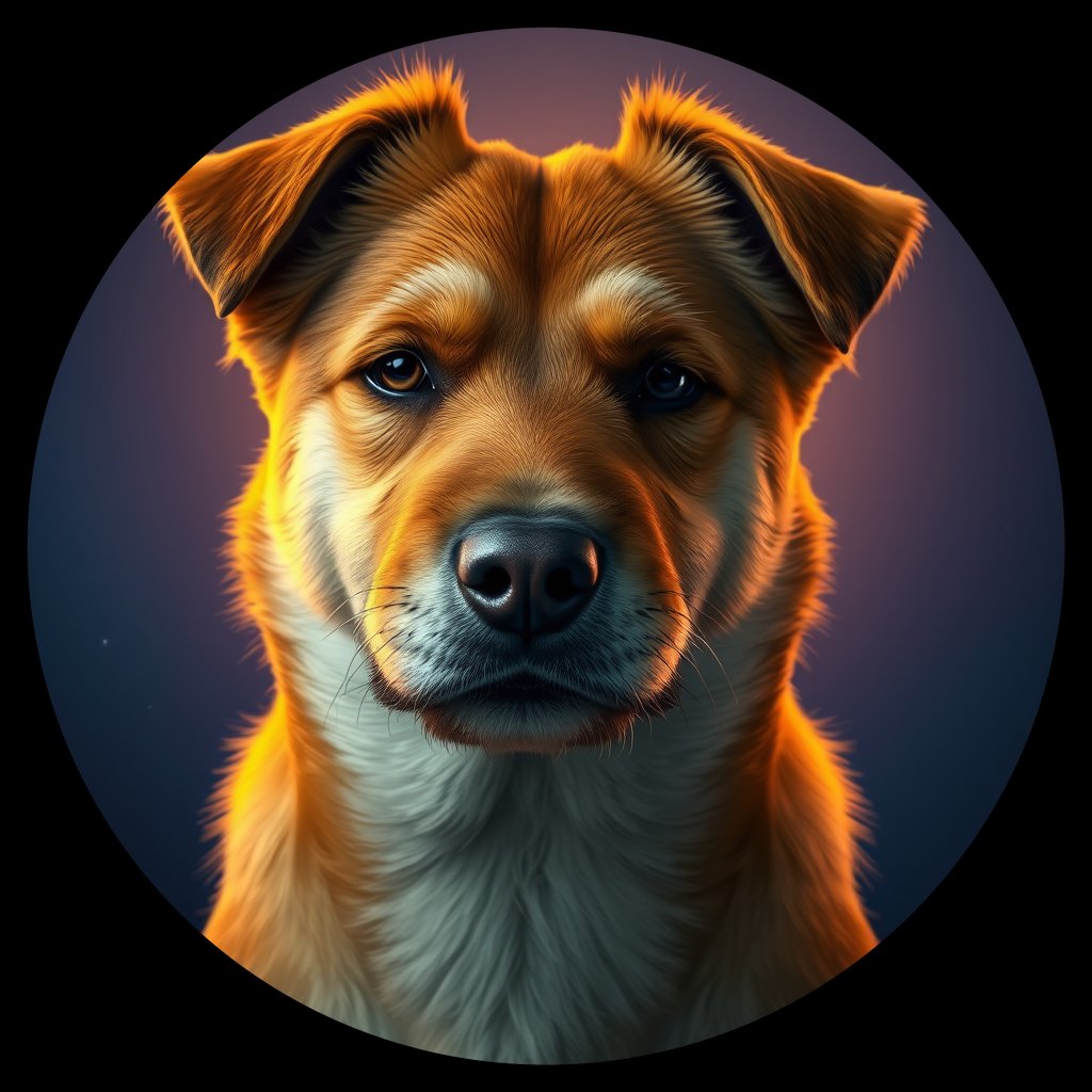 Cosmic medallion portrait of Eur_GT174_Eur_GT174, a Eurasier