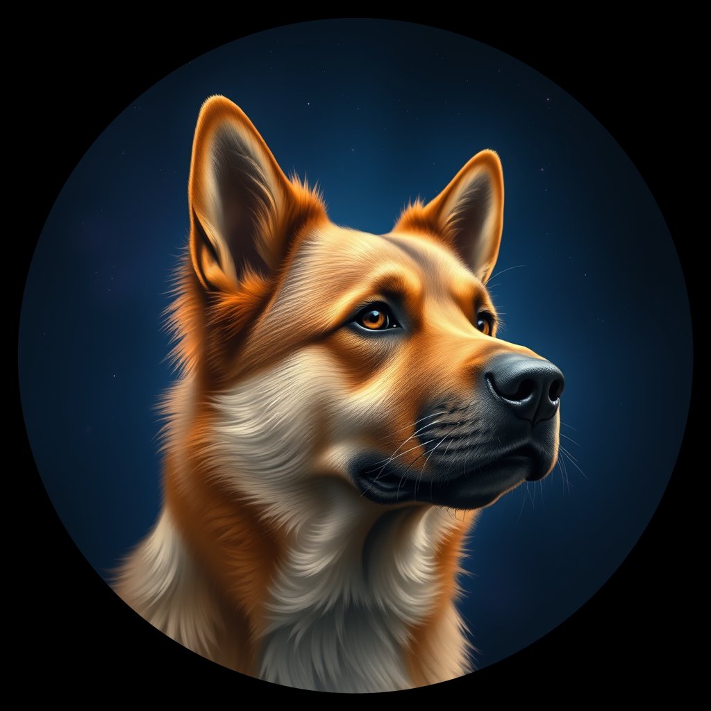 Cosmic medallion portrait of Eur_GT175_Eur_GT175, a Eurasier