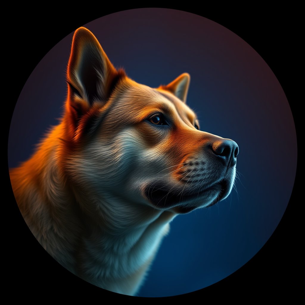Cosmic medallion portrait of Eur_GT180_Eur_GT180, a Eurasier