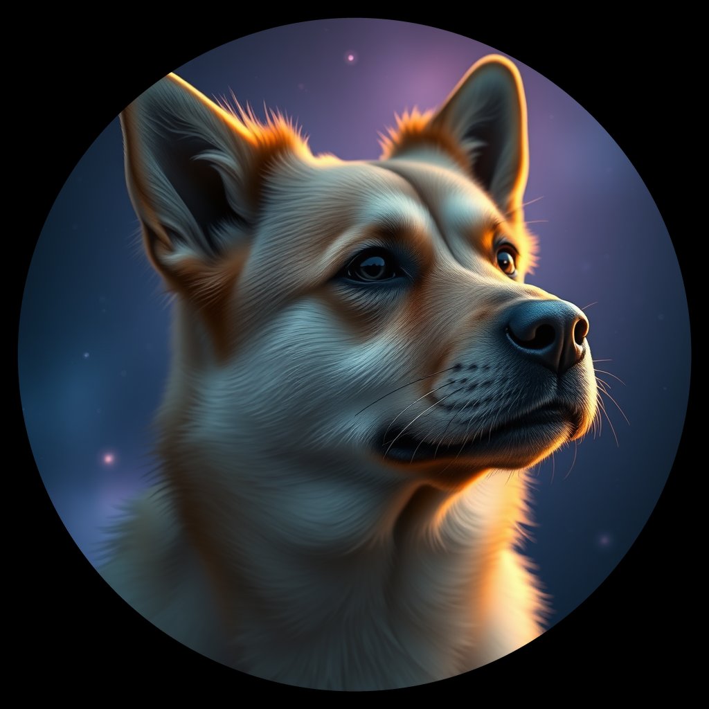 Cosmic medallion portrait of Eur_GT181_Eur_GT181, a Eurasier