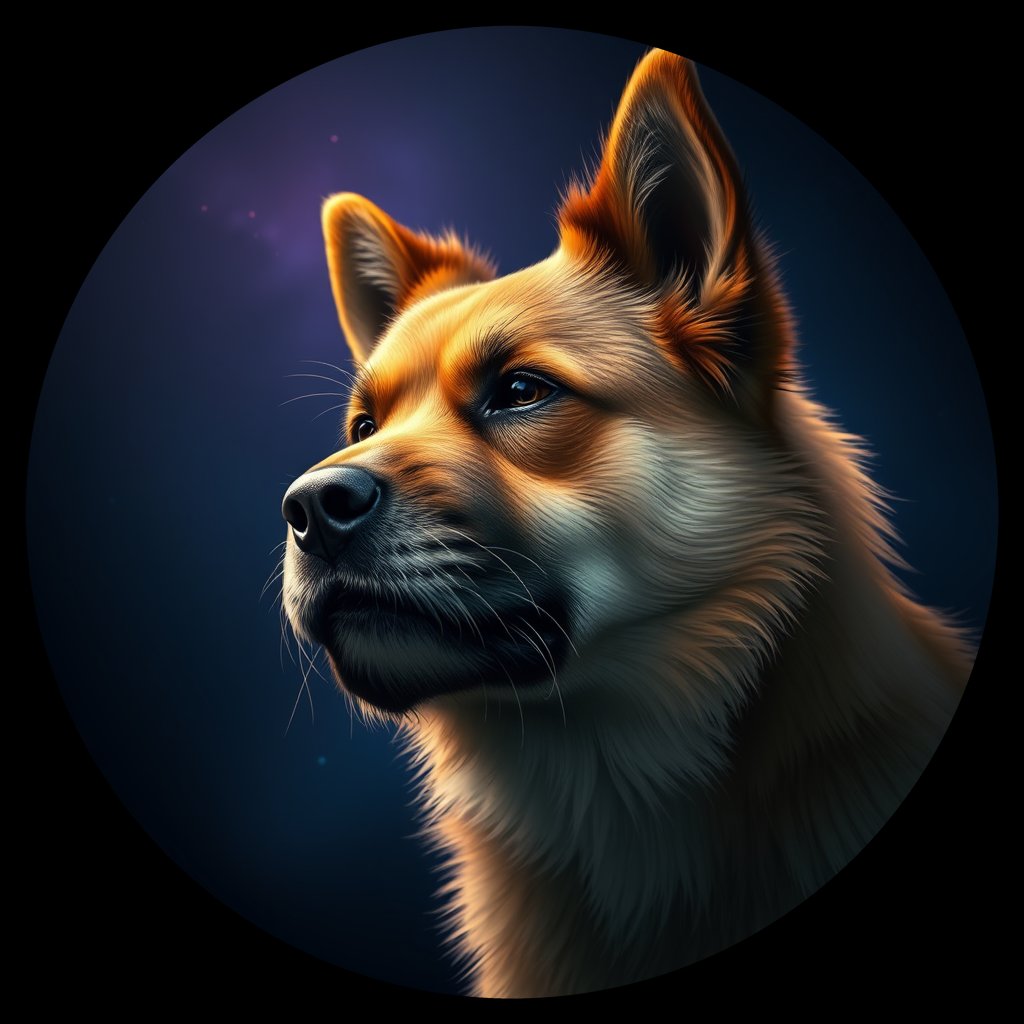 Cosmic medallion portrait of Eur_GT183_Eur_GT183, a Eurasier