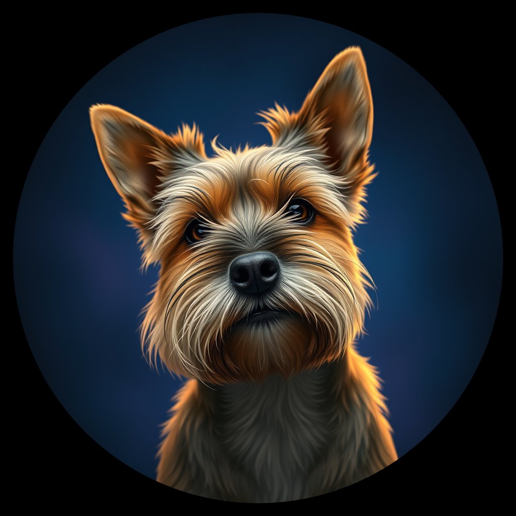 Cosmic medallion portrait of F2-Bailey-Laurisden-CT_F2-Bailey-Laurisden-CT, a Cairn Terrier