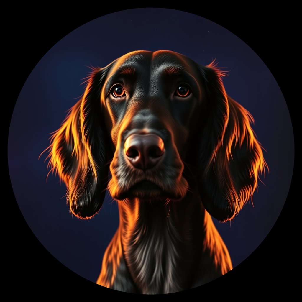 Cosmic medallion portrait of FIEL_FIEL_27554, a Field Spaniel