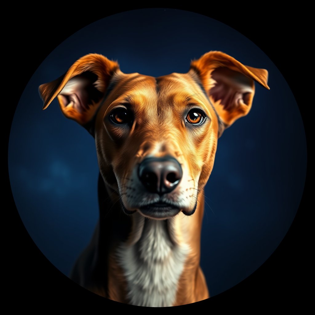 Cosmic medallion portrait of FOXH_FOXH_23056, a Foxhound