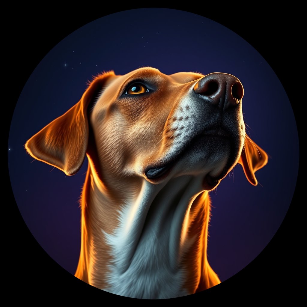 Cosmic medallion portrait of FOXH_FOXH_23080, a Foxhound