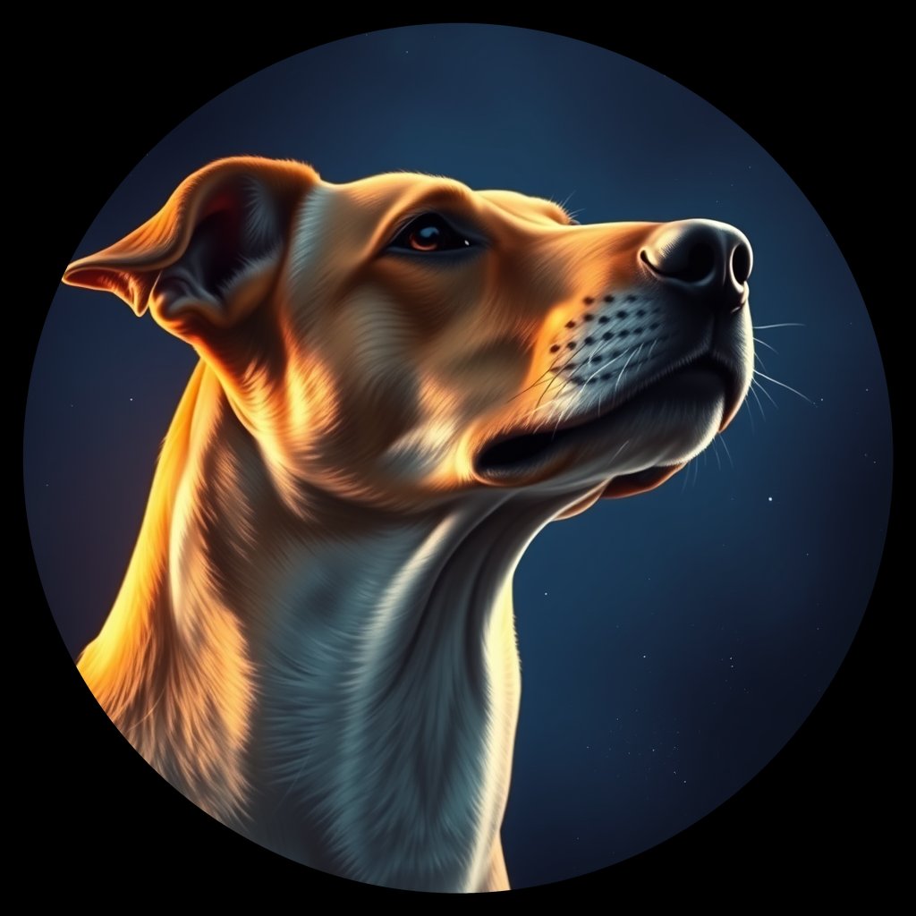 Cosmic medallion portrait of FOXH_FOXH_23089, a Foxhound