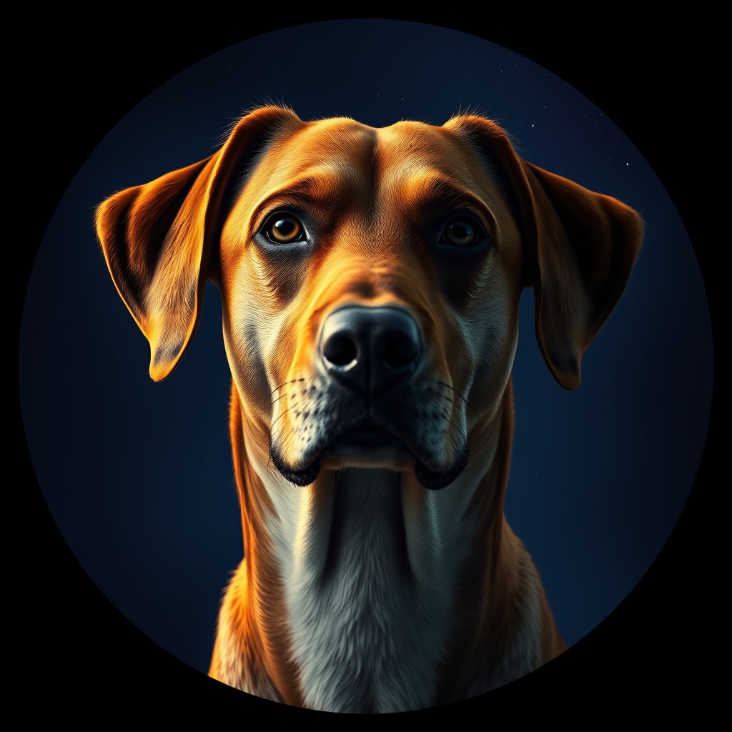 Cosmic medallion portrait of FOXH_FOXH_23094, a Foxhound