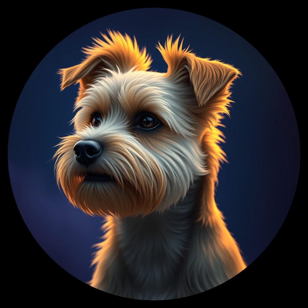 Cosmic medallion portrait of G1-Morgan-CT_G1-Morgan-CT, a Cairn Terrier