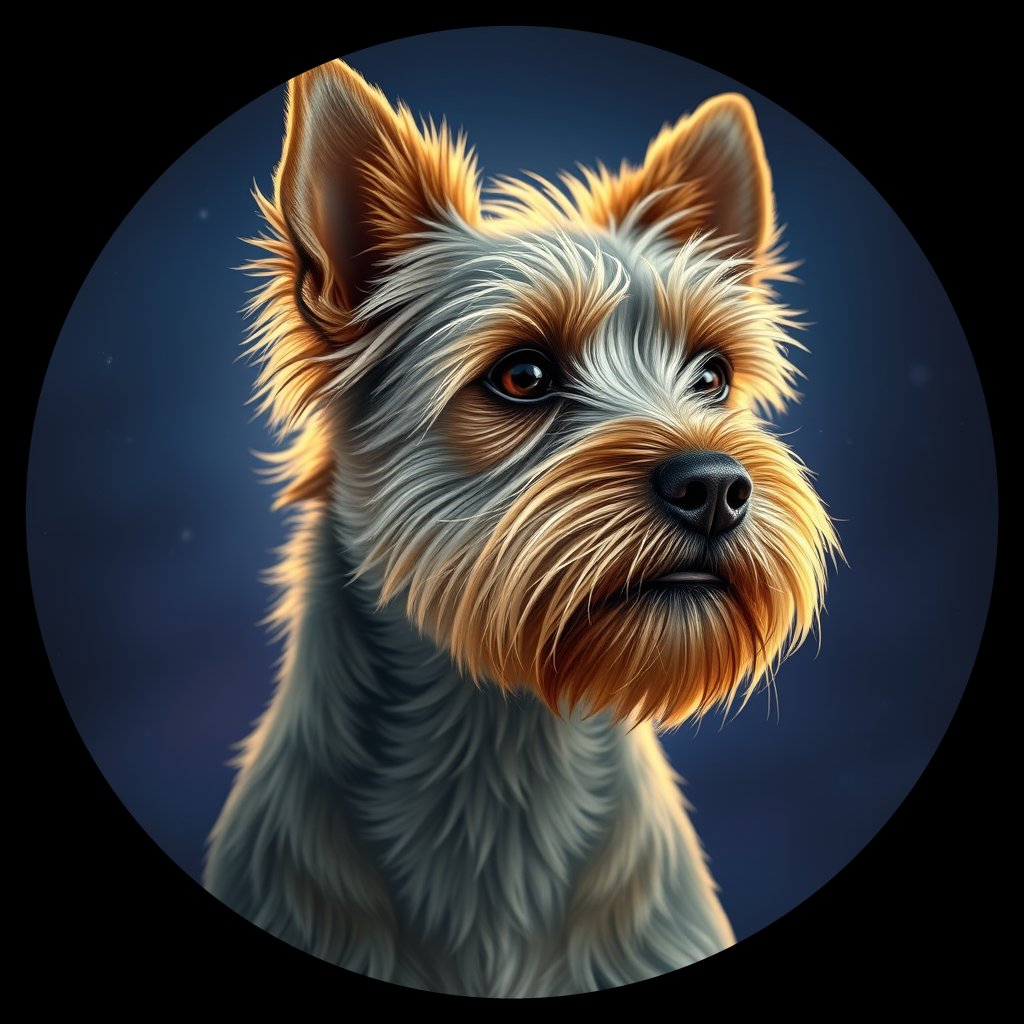 Cosmic medallion portrait of G4-Ceili-M-CT_G4-Ceili-M-CT, a Cairn Terrier