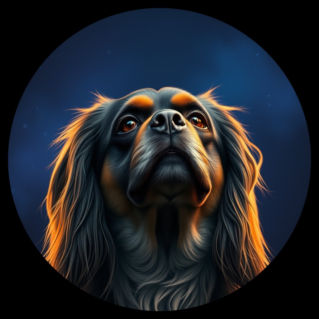 Cosmic medallion portrait of G7-Male-B-Onus-TS_G7-Male-B-Onus-TS, a Tibetan Spaniel