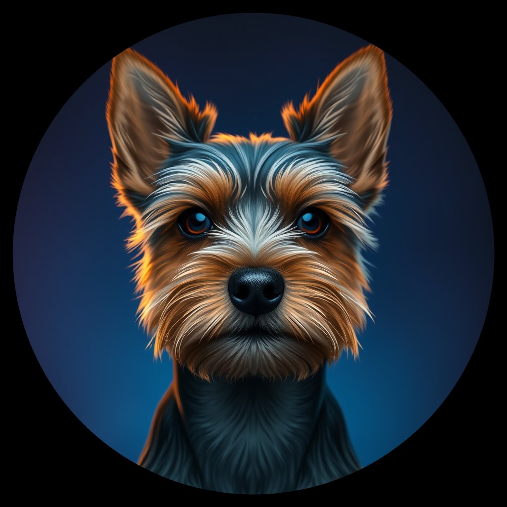 Cosmic medallion portrait of G8-Maggie-Mae-Bennet-YT_G8-Maggie-Mae-Bennet-YT, a Yorkshire Terrier