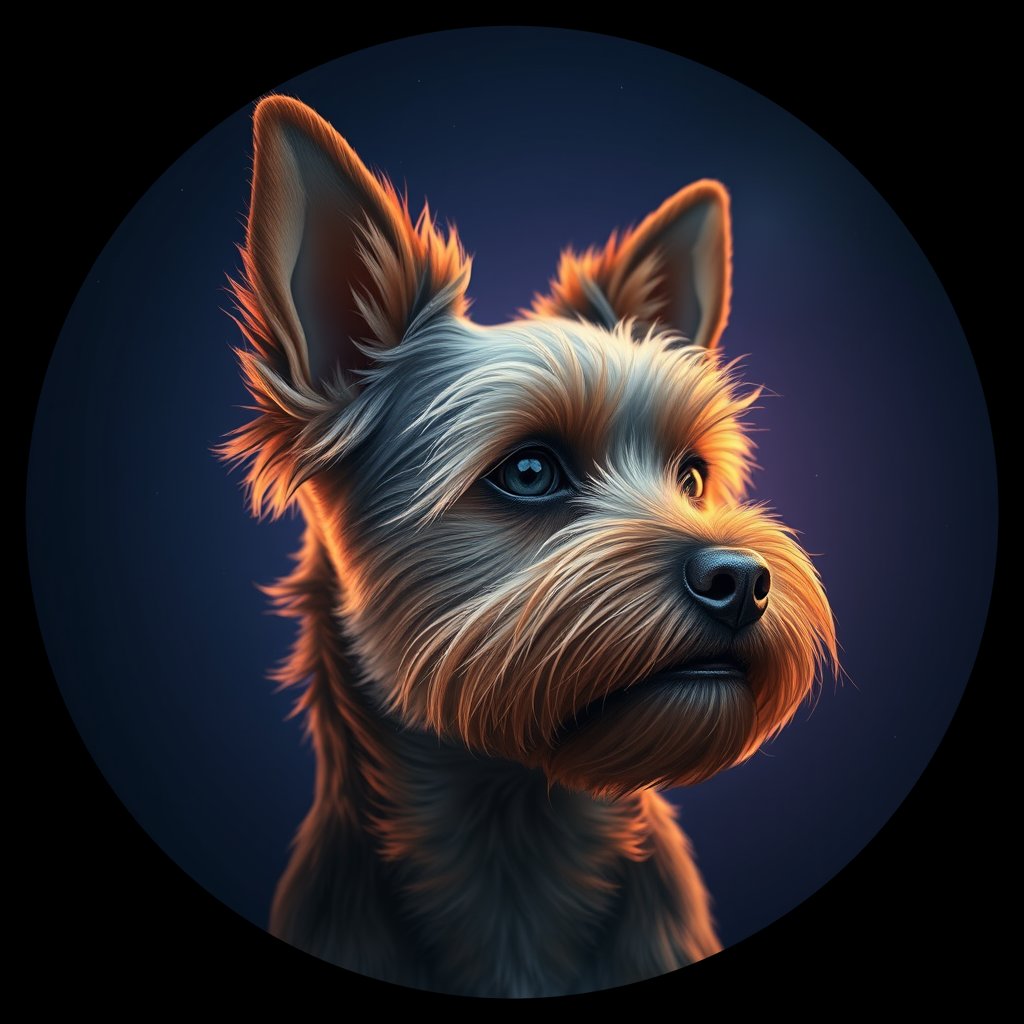 Cosmic medallion portrait of G9-Bella-Cregan-YT_G9-Bella-Cregan-YT, a Yorkshire Terrier