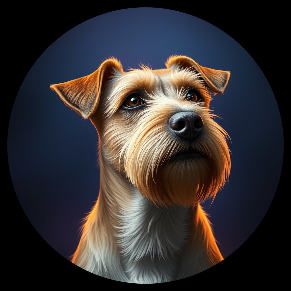 Cosmic medallion portrait of GIT_33179_GIT_33179, a Glen Of Imaal Terrier