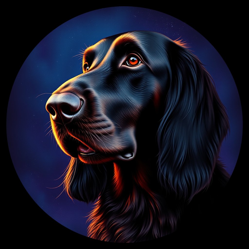 Cosmic medallion portrait of GORD_GoS_0LU607, a Gordon Setter