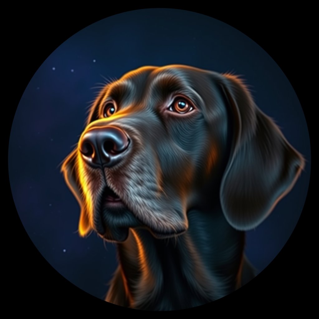 Cosmic medallion portrait of GORD_GoS_0LU616, a Gordon Setter