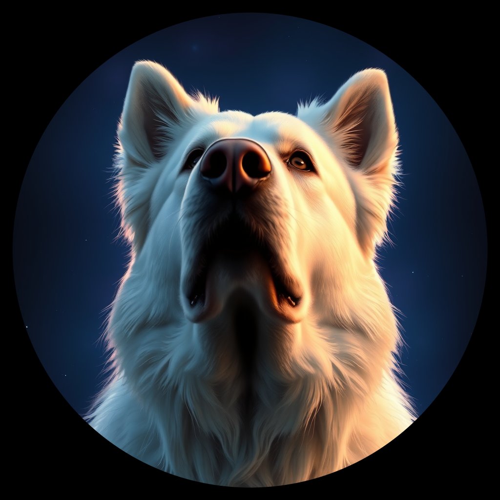 Cosmic medallion portrait of GPYR_GPYR_27751, a Great Pyrenees